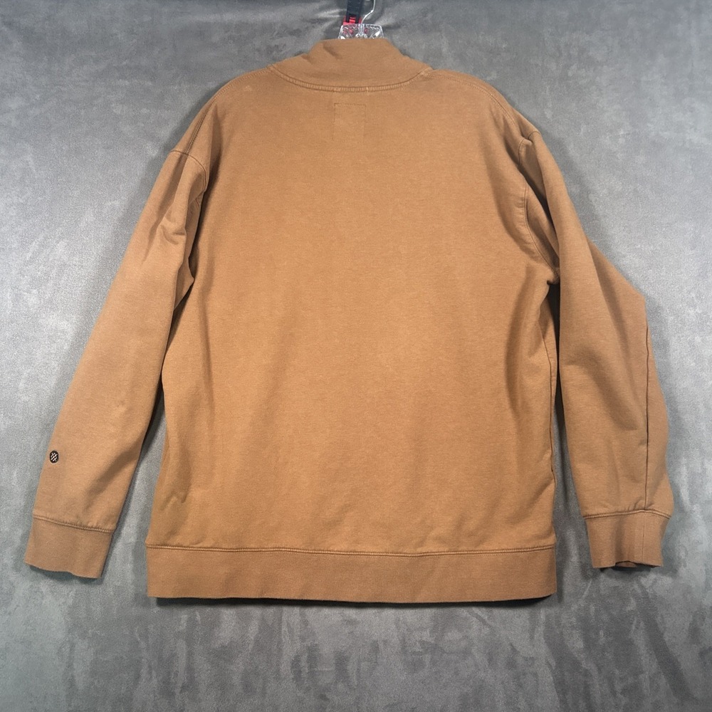 Stance ButterBlend Pullover Mens XL Brown 1/4 Zip Fleece Sweatshirt Soft Stretch - Picture 7 of 8